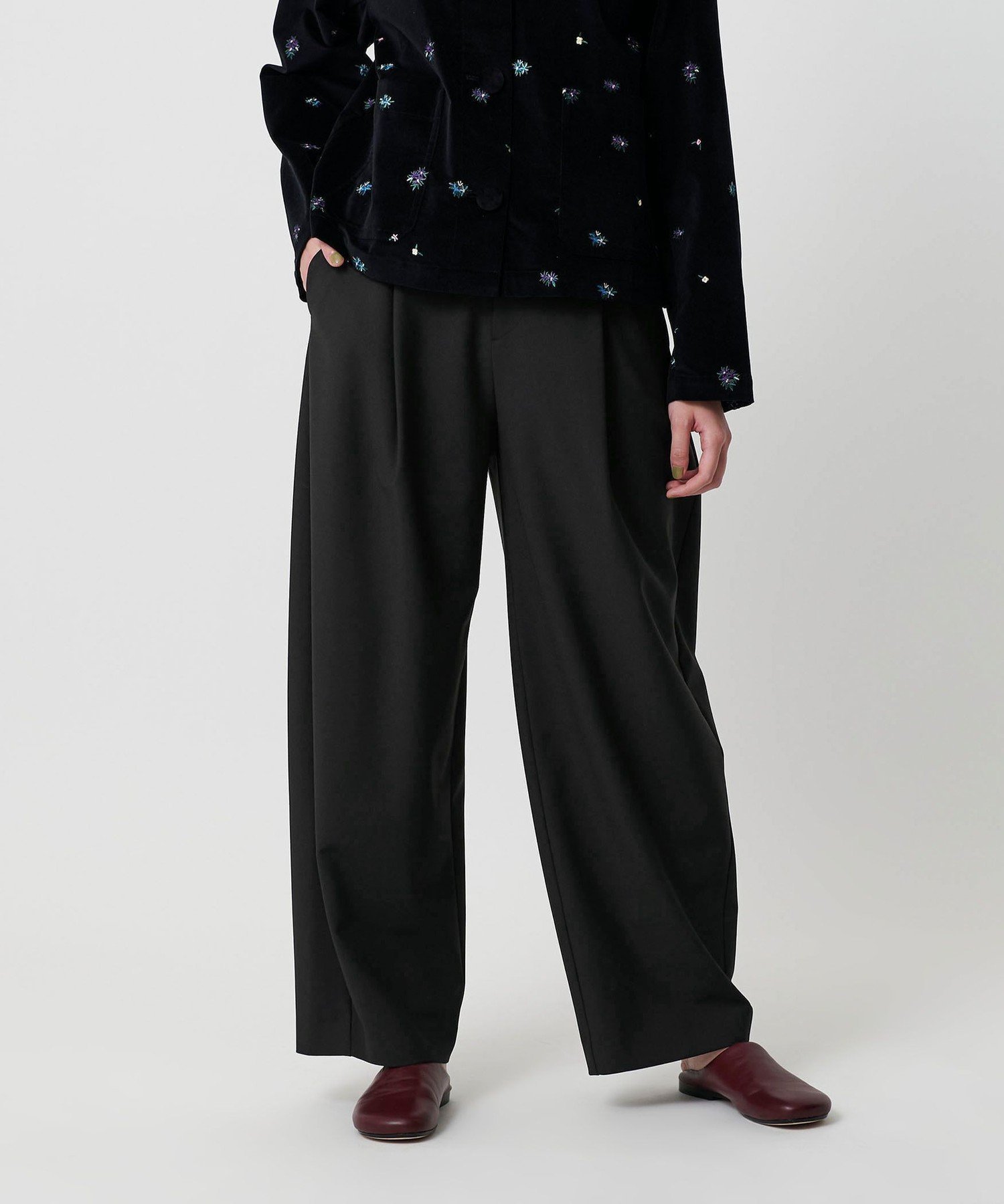 【ビューティ&ユース ユナイテッドアローズ/BEAUTY&YOUTH / UNITED ARROWS】のポリエステルブレンド カーブパンツ インテリア・キッズ・メンズ・レディースファッション・服の通販 founy(ファニー) ファッション Fashion レディースファッション Fashion for Women パンツ Pants & Trousers コンパクト Compact, Small Size ジャケット Jacket, Outerwear ストライプ Stripe, Striped Pattern スラックス Slacks, Dress Pants ドレープ Drape, Draping Fabric バランス Balance, Style Balance プリント Print, Printed Pattern ミックス Mix, Mixed Style 無地 Plain, Solid Color ワイド Wide, Wide Fit おすすめ Recommended / Our Picks BLACK|ID: prp329100004831324 ipo3291000000035175876