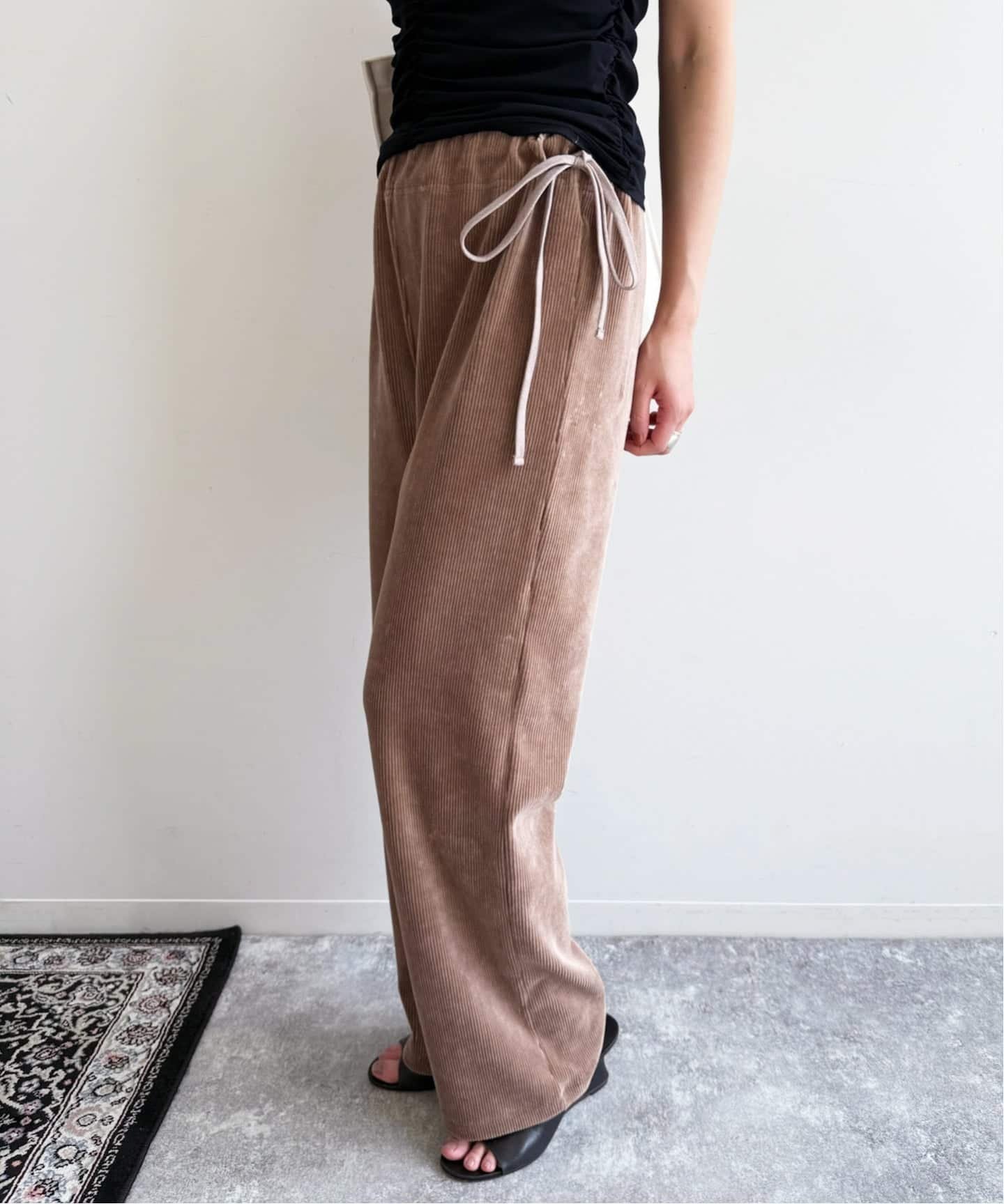 【エディット フォー ルル/edit.for LuLu】のコールベロアパンツ 人気、トレンドファッション・服の通販 founy(ファニー) 　ファッション　Fashion　レディースファッション　Fashion for Women　パンツ　Pants & Trousers　おすすめ　Recommended / Our Picks　ストレッチ　Stretch, Stretchy Fabric　スマート　Smart, Elegant　フェミニン　Feminine, Girly　ベロア　Velour, Soft Velvet　ミニスカート　Mini Skirt, Short Skirt　リボン　Ribbon, Bow　リラックス　Relax, Relaxed Fit　ルーズ　Loose, Oversized　再入荷　Restock / Back in Stock　 other-1|ID: prp329100004831326 ipo3291000000035175889