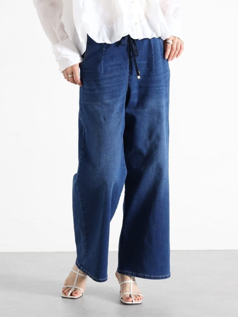 【ヴァン/Vin】のドロストストレッチデニムワイドパンツ 人気、トレンドファッション・服の通販 founy(ファニー) ファッション Fashion レディースファッション Fashion for Women パンツ Pants & Trousers ストレッチ Stretch, Stretchy Fabric デニム Denim, Jeans Material ワイド Wide, Wide Fit other-1|ID: prp329100004831327 ipo3291000000035175910