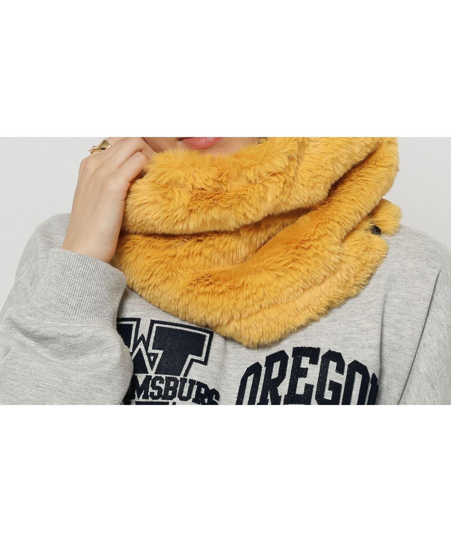 【ニコアンド/niko and】のオリジナルフェイクファーネックウォーマー インテリア・キッズ・メンズ・レディースファッション・服の通販 founy(ファニー) 　ファッション　Fashion　レディースファッション　Fashion for Women　コンパクト　Compact, Small Size　ドローコード　Drawcord, Drawstring Cord　バランス　Balance, Style Balance　フェイクファー　Faux Fur, Imitation Fur　フォルム　Silhouette, Form　ベーシック　Basic, Essential　マフラー　Scarf, Muffler　リバーシブル　Reversible, Two-Sided　冬　Winter / This Winter　ビジネス 仕事 通勤　Business / Work / Commuting　マスタード|ID: prp329100004831345 ipo3291000000035176110