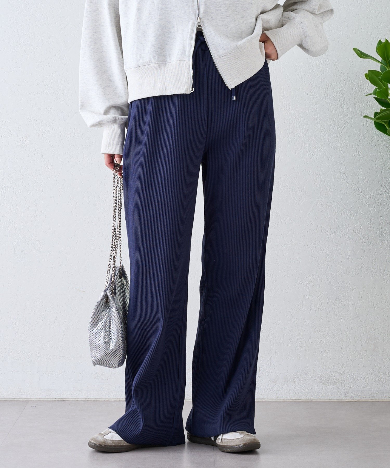 【チャオパニックティピー/CIAOPANIC TYPY】の【マイナス3キロ見え/低身長・高身長対応サイズ展開】すっきりシルエットリブパンツ インテリア・キッズ・メンズ・レディースファッション・服の通販 founy(ファニー) ファッション Fashion レディースファッション Fashion for Women パンツ Pants & Trousers カットソー Cut and Sewn Top シューズ Shoes, Footwear シンプル Simple, Minimal スウェット / スエット Sweatshirt, Sweatwear ストラップサンダル Strappy Sandals, Strap Sandals スニーカー Sneakers, Trainers バレエ Ballet, Ballet Style フレア Flare, Flared リラックス Relax, Relaxed Fit おすすめ Recommended / Our Picks ネイビー|ID: prp329100004831354 ipo3291000000035176186