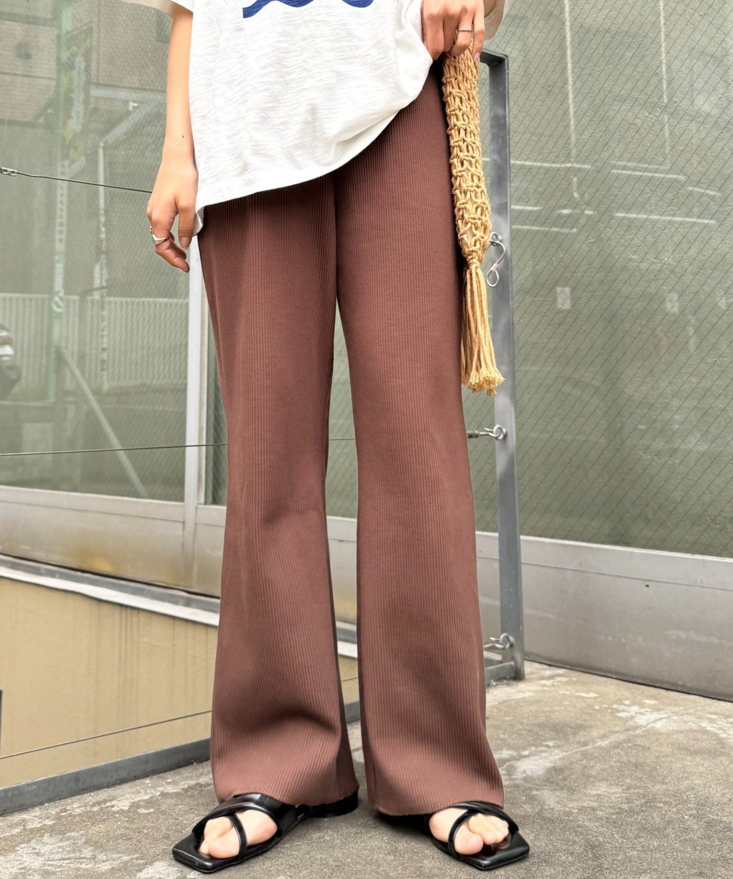 【チャオパニックティピー/CIAOPANIC TYPY】の【マイナス3キロ見え/低身長・高身長対応サイズ展開】すっきりシルエットリブパンツ インテリア・キッズ・メンズ・レディースファッション・服の通販 founy(ファニー) ファッション Fashion レディースファッション Fashion for Women パンツ Pants & Trousers カットソー Cut and Sewn Top シューズ Shoes, Footwear シンプル Simple, Minimal スウェット / スエット Sweatshirt, Sweatwear ストラップサンダル Strappy Sandals, Strap Sandals スニーカー Sneakers, Trainers バレエ Ballet, Ballet Style フレア Flare, Flared リラックス Relax, Relaxed Fit おすすめ Recommended / Our Picks ブラウン|ID: prp329100004831354 ipo3291000000035176188