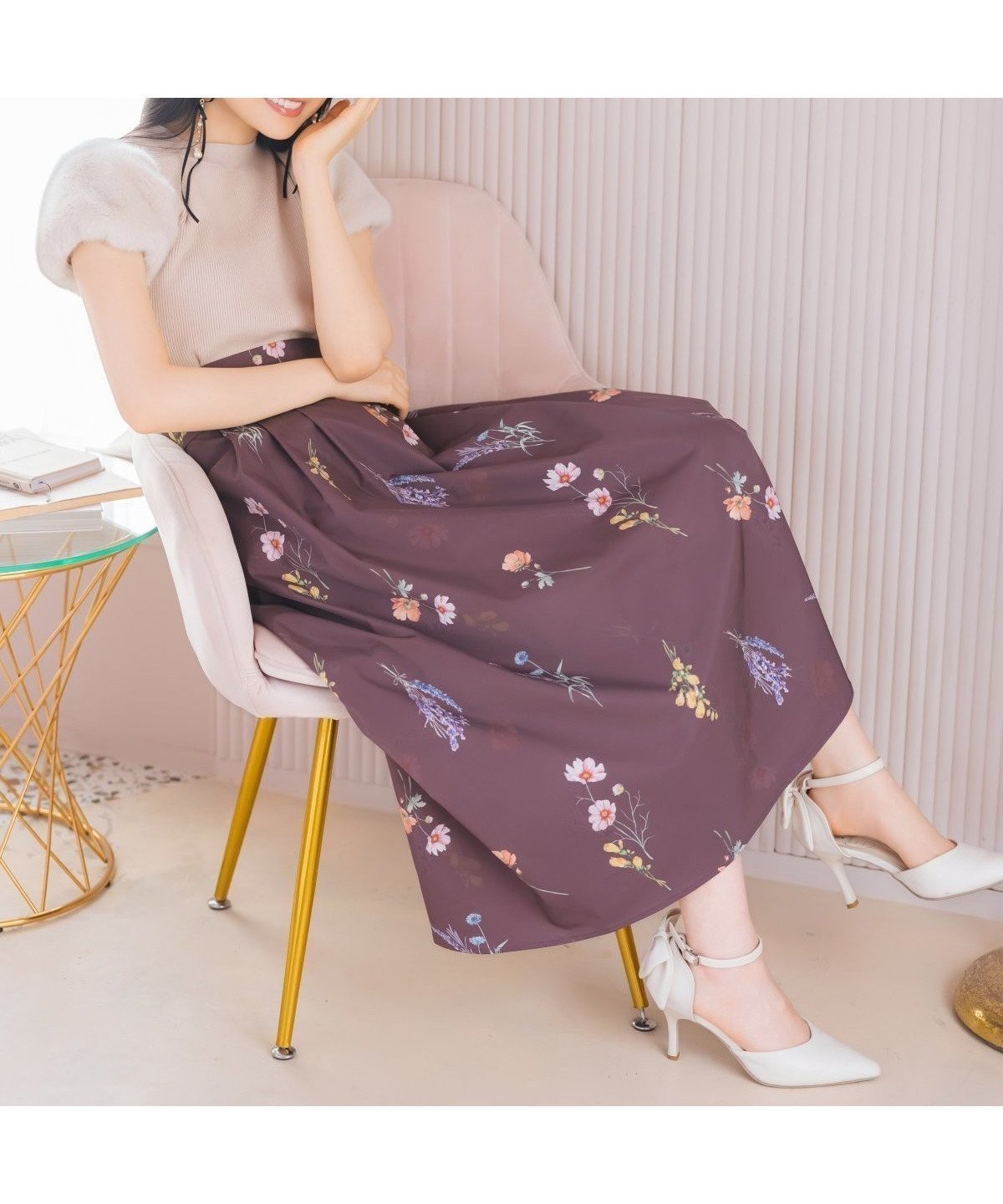 【ウィルセレクション/WILLSELECTION】のオータムボタニカルフラワータックスカート インテリア・キッズ・メンズ・レディースファッション・服の通販 founy(ファニー) 　ファッション　Fashion　レディースファッション　Fashion for Women　スカート　Skirts　秋　Autumn　カラフル　Colorful Design　人気　Popular, Best Seller　フラワー　Flower, Floral　フレア　Flare, Flared　プリント　Print, Printed Pattern　レース　Lace, Lace Fabric　エレガント 上品　Elegant　ビジネス 仕事 通勤　Business / Work / Commuting　茶系花柄|ID: prp329100004831381 ipo3291000000035176372