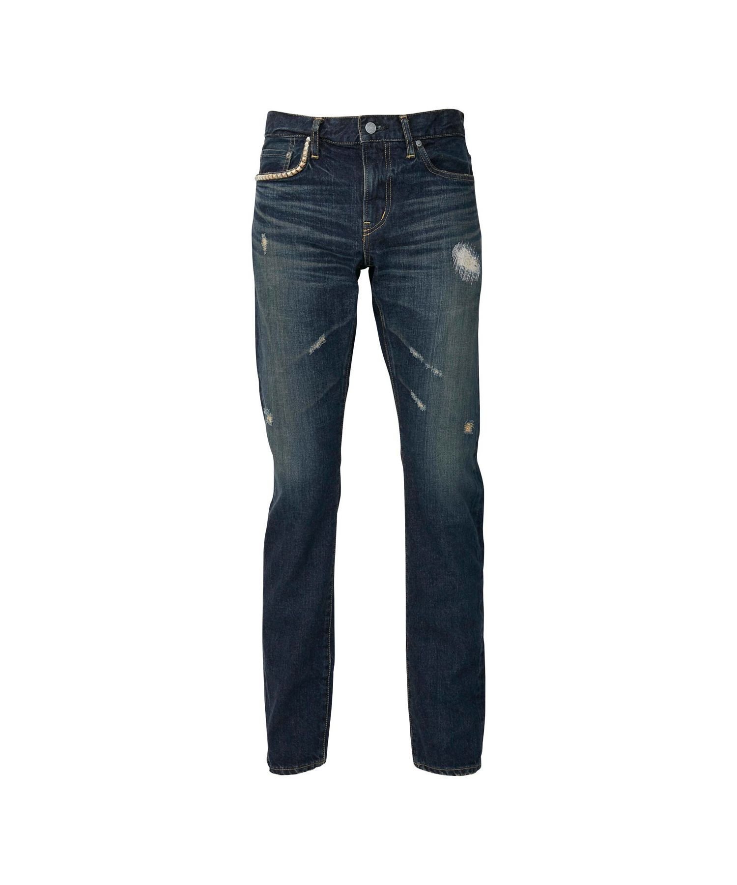 【ヒステリックグラマー/HYSTERIC GLAMOUR / MEN】のRW CLASH加工 スリムストレートデニムパンツ インテリア・キッズ・メンズ・レディースファッション・服の通販 founy(ファニー) 　ファッション　Fashion　メンズファッション　Fashion for Men　ボトムス　Bottoms　デニムパンツ・ジーンズ　Denim Pants　シンプル　Simple, Minimal　Dインディゴ|ID: prp329100004831401 ipo3291000000035176540