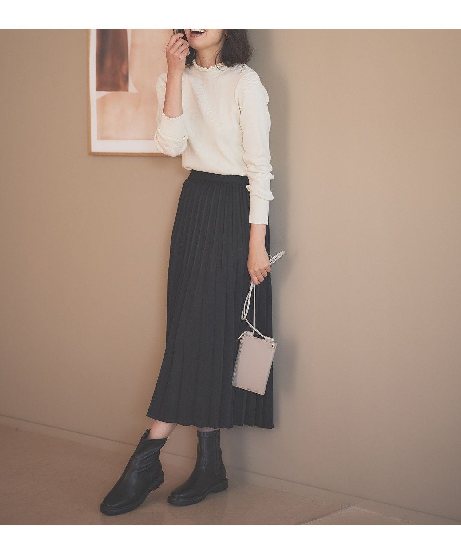 【エニー/ANY】の【10色展開/ウエストゴム】ウーリッシュフラノ プリーツスカート インテリア・キッズ・メンズ・レディースファッション・服の通販 founy(ファニー) 　ファッション　Fashion　レディースファッション　Fashion for Women　スカート　Skirts　プリーツスカート / 上品フェミニンスタイル　Pleated Skirts　フェミニン　Feminine, Girly　フレア　Flare, Flared　プリーツ　Pleats, Pleated　再入荷　Restock / Back in Stock　エレガント 上品　Elegant　ブラック[005]|ID: prp329100004831420 ipo3291000000035176698