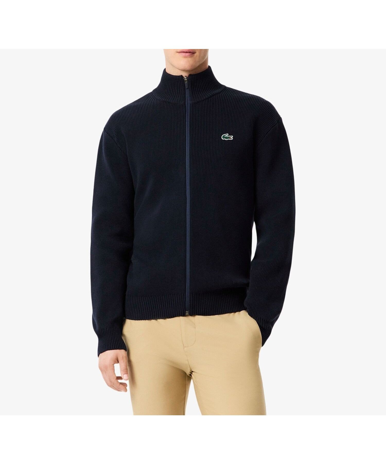 【ラコステ/LACOSTE / MEN】のコットンブレンドジップアップセーター インテリア・キッズ・メンズ・レディースファッション・服の通販 founy(ファニー) 　ファッション　Fashion　メンズファッション　Fashion for Men　シリコン　Silicone, Silicone Material　スタンド　Stand Collar, Upright Stand　ネイビー|ID: prp329100004831428 ipo3291000000035176773