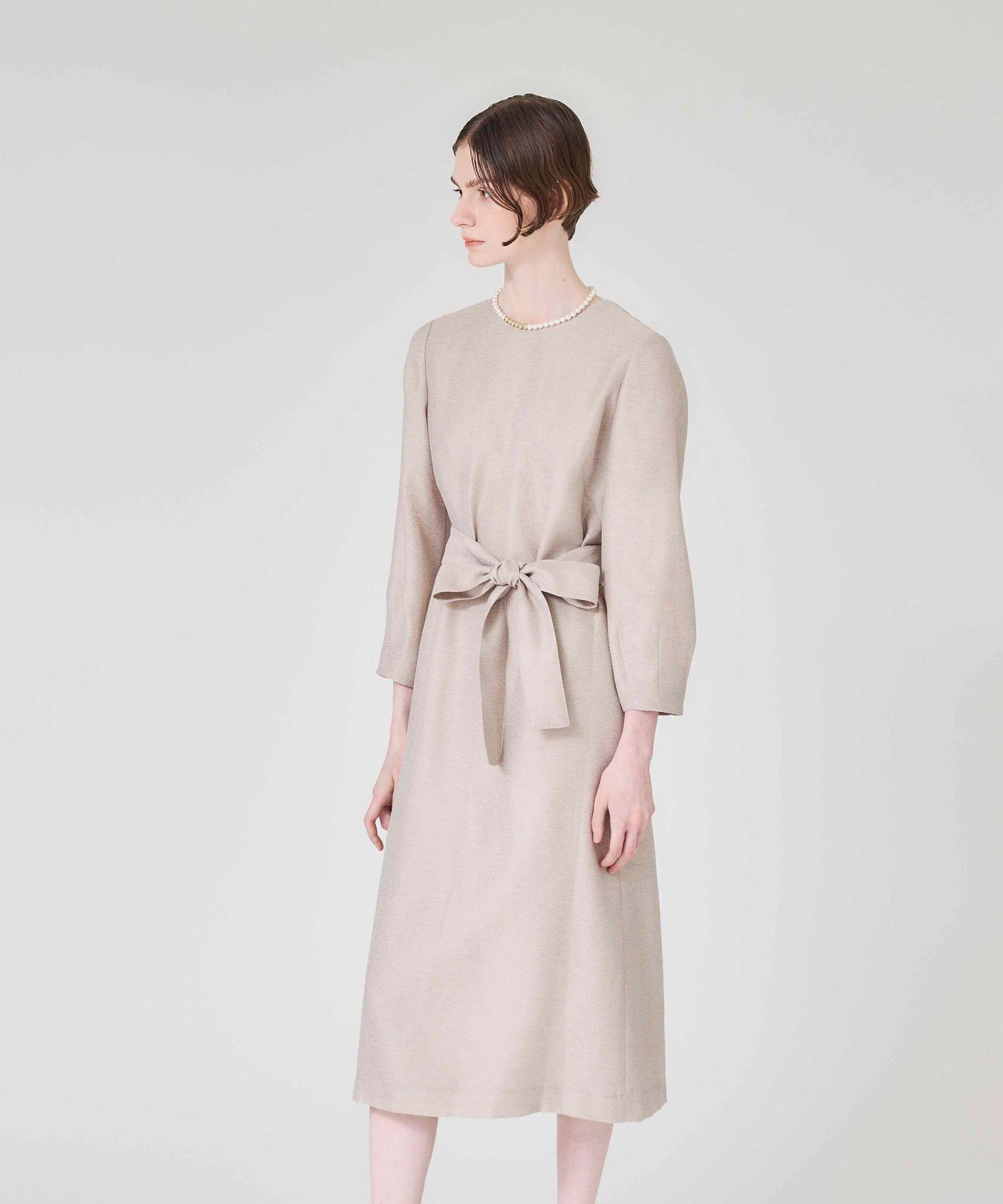 【ポール スチュアート/Paul Stuart】の【ウォッシャブル】シアーオーガンジージャガード ワンピース インテリア・キッズ・メンズ・レディースファッション・服の通販 founy(ファニー) 　ファッション　Fashion　レディースファッション　Fashion for Women　ワンピース　Dresses　おすすめ　Recommended / Our Picks　ウォッシャブル　Machine Washable　エレガント 上品　Elegant　シアー　Sheer, See-Through　シンプル　Simple, Minimal　ジャカード／ジャガード　Jacquard, Woven Pattern　ジャケット　Jacket, Outerwear　ツイード　Twill, Twill Weave　無地　Plain, Solid Color　ベージュ|ID: prp329100004831443 ipo3291000000035176917