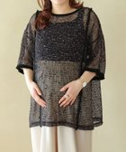 【レプシィム ローリーズファーム/LEPSIM LOWRYS FARM】の【産前・産後対応】マタニティ/メッシュフリンジ5分袖プルオーバー ブラック09|ID: prp329100004831445 ipo3291000000035176930