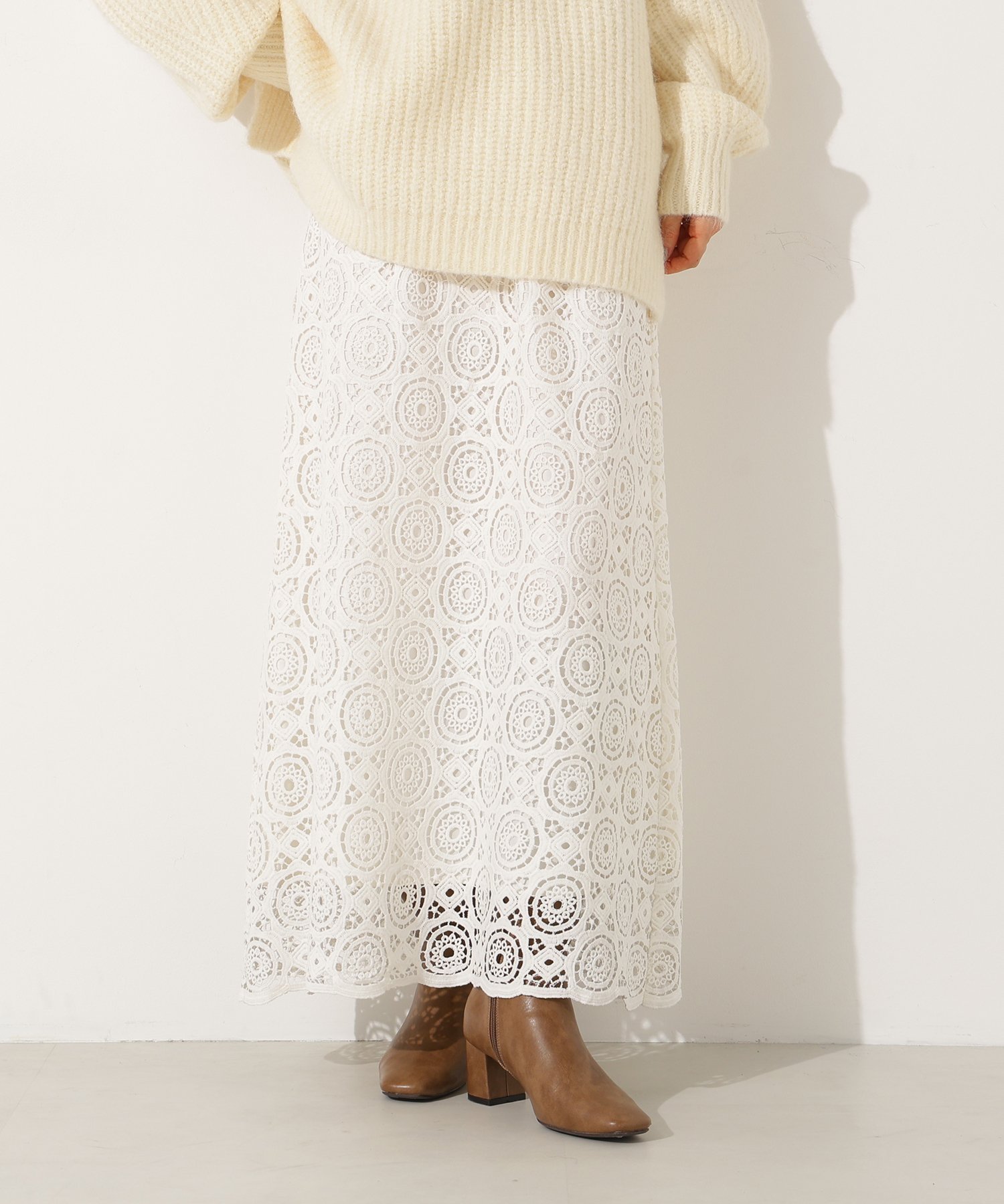 【エヌ ナチュラルビューティーベーシック/N.Natural Beauty basic】のヴィンテージライクレーススカート 人気、トレンドファッション・服の通販 founy(ファニー) 　ファッション　Fashion　レディースファッション　Fashion for Women　スカート　Skirts　ケミカル　Chemical, Chemical Wash　スウェット / スエット　Sweatshirt, Sweatwear　レース　Lace, Lace Fabric　 other-1|ID: prp329100004831450 ipo3291000000035176999