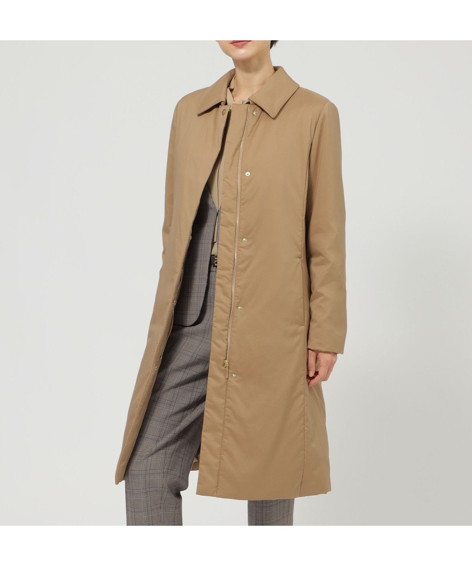 【ポール スチュアート/Paul Stuart】の【BLACK OF BLACKs/はっ水】ソフトタフタ コート インテリア・キッズ・メンズ・レディースファッション・服の通販 founy(ファニー) 　ファッション　Fashion　レディースファッション　Fashion for Women　アウター　Coat / Outerwear Collection　コート・ロングコート・ピーコート　Long Coats, Peacoats & More　エレガント 上品　Elegant　ストレッチ　Stretch, Stretchy Fabric　タフタ　Taffeta, Structured Fabric　ダウン　Down, Puffer　ドット　Polka Dot, Dot Pattern　ビジネス 仕事 通勤　Business / Work / Commuting　キャメル|ID: prp329100004831451 ipo3291000000035177003