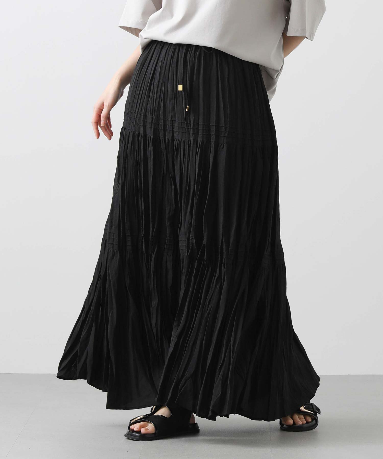 【グレディブリリアン/Gready Brilliant】のPタンブラーティアードスカート インテリア・キッズ・メンズ・レディースファッション・服の通販 founy(ファニー) 　ファッション　Fashion　レディースファッション　Fashion for Women　スカート　Skirts　ティアードスカート　Tiered Skirts　ティアードスカート　Tiered Skirt, Flounced Skirt　夏　Summer　春　Spring　BLK|ID: prp329100004831454 ipo3291000000035177021