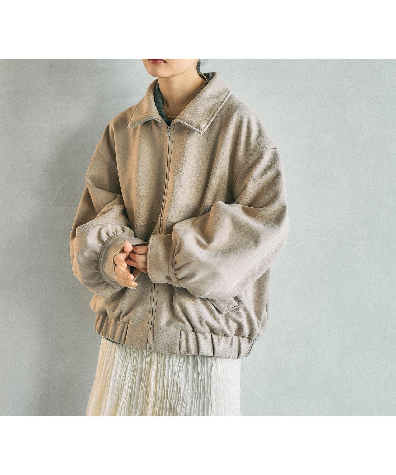 【レプシィム ローリーズファーム/LEPSIM LOWRYS FARM】のフェイクスエードユルブルゾン 人気、トレンドファッション・服の通販 founy(ファニー) 　ファッション　Fashion　レディースファッション　Fashion for Women　アウター　Coat / Outerwear Collection　ブルゾンジャケット・スポーティアウター　Blouson Jackets　おすすめ　Recommended / Our Picks　ギャザー　Gathered, Ruffled　サテン　Satin, Glossy Fabric　デニム　Denim, Jeans Material　ブルゾン　Blouson, Bomber Jacket　レース　Lace, Lace Fabric　春　Spring　秋　Autumn　 other-1|ID: prp329100004831458 ipo3291000000035177058