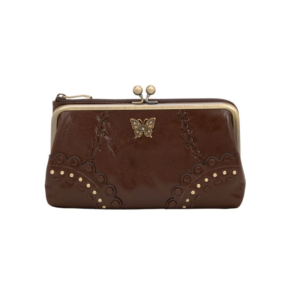 【クイーポ/KUIPO】のアナスイ ANNA SUI マチルダ 二つ折り口金長財布 インテリア・キッズ・メンズ・レディースファッション・服の通販 founy(ファニー) 　ファッション　Fashion　レディースファッション　Fashion for Women　ミニ財布・二つ折り財布　Wallets & Card Cases　クラシカル　Classical, Vintage-Inspired　コイン　Coin, Coin Design　コンパクト　Compact, Small Size　財布　Wallet, Purse　バタフライ　Butterfly, Butterfly Motif　フォルム　Silhouette, Form　フラワー　Flower, Floral　ブローチ　Brooch, Pin Brooch　ポケット　Pocket, Pocket Detail　モチーフ　Motif, Design Theme　ラウンド　Round, Round Neck　ロマンティック　Romantic, Feminine Style　ワーク　Workwear, Utility Style　A/W・秋冬　Autumn/Winter　ブラウン|ID: prp329100004831468 ipo3291000000035177151