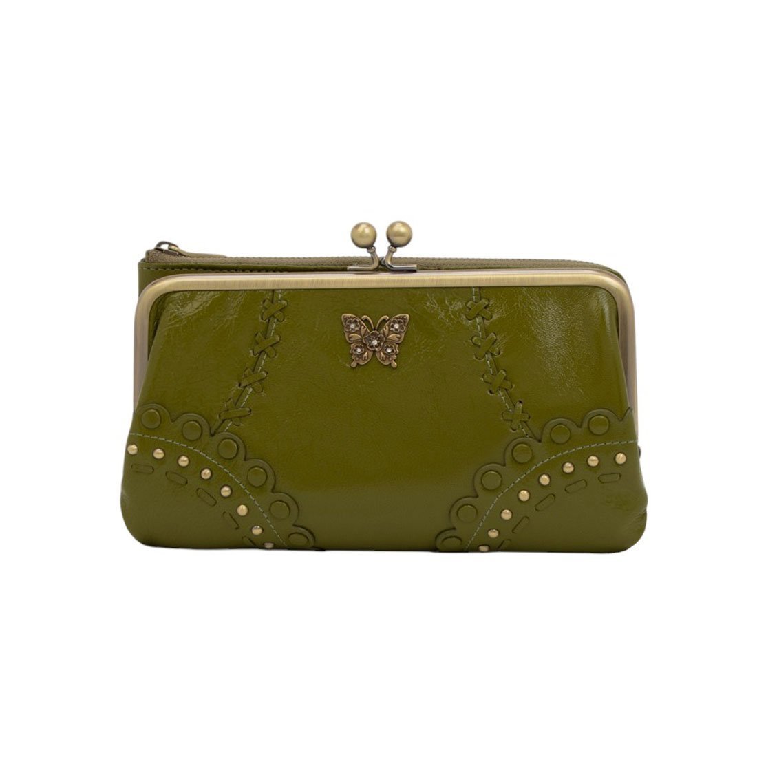 【クイーポ/KUIPO】のアナスイ ANNA SUI マチルダ 二つ折り口金長財布 インテリア・キッズ・メンズ・レディースファッション・服の通販 founy(ファニー) 　ファッション　Fashion　レディースファッション　Fashion for Women　ミニ財布・二つ折り財布　Wallets & Card Cases　クラシカル　Classical, Vintage-Inspired　コイン　Coin, Coin Design　コンパクト　Compact, Small Size　財布　Wallet, Purse　バタフライ　Butterfly, Butterfly Motif　フォルム　Silhouette, Form　フラワー　Flower, Floral　ブローチ　Brooch, Pin Brooch　ポケット　Pocket, Pocket Detail　モチーフ　Motif, Design Theme　ラウンド　Round, Round Neck　ロマンティック　Romantic, Feminine Style　ワーク　Workwear, Utility Style　A/W・秋冬　Autumn/Winter　カーキ|ID: prp329100004831468 ipo3291000000035177152