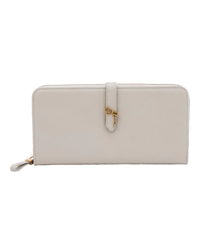 【クイーポ/KUIPO】のランバン オン ブルー LANVIN en Bleu リュバン ラウンド長財布 インテリア・キッズ・メンズ・レディースファッション・服の通販 founy(ファニー) 　ファッション　Fashion　レディースファッション　Fashion for Women　ミニ財布・二つ折り財布　Wallets & Card Cases　コンパクト　Compact, Small Size　ビジュー　Bijou, Jewel-like Accent　モチーフ　Motif, Design Theme　ラウンド　Round, Round Neck　リボン　Ribbon, Bow　財布　Wallet, Purse　ベージュ|ID: prp329100004831488 ipo3291000000035177294