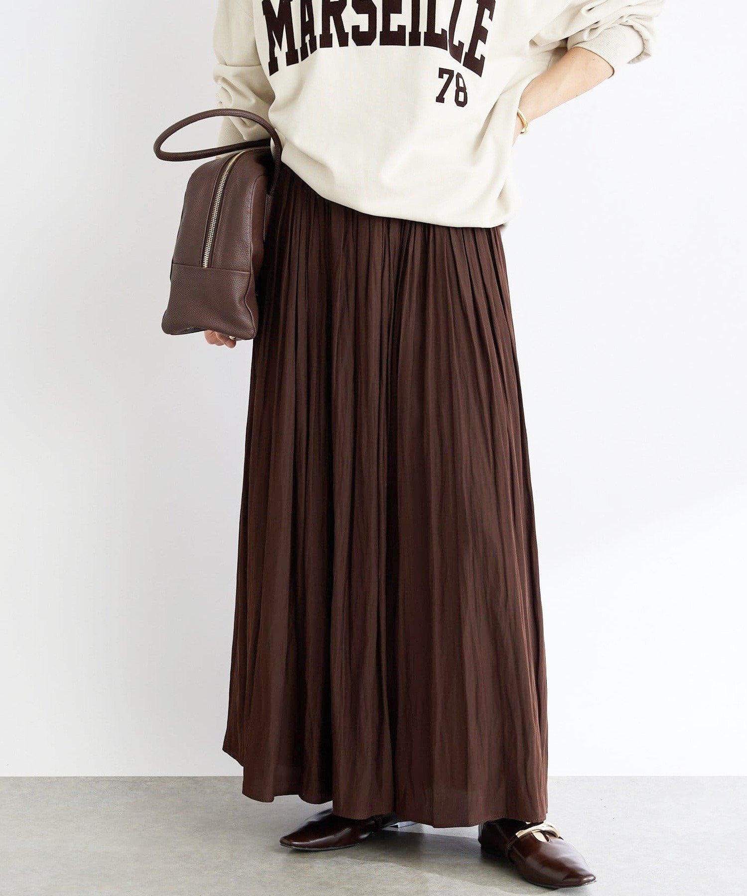 【リヴドロワ/RIVE DROITE】の【上品なシルエット】割繊ギャザースカート 人気、トレンドファッション・服の通販 founy(ファニー) 　ファッション　Fashion　レディースファッション　Fashion for Women　スカート　Skirts　ギャザー　Gathered, Ruffled　ポケット　Pocket, Pocket Detail　リラックス　Relax, Relaxed Fit　再入荷　Restock / Back in Stock　おすすめ　Recommended / Our Picks　エレガント 上品　Elegant　 other-1|ID: prp329100004831495 ipo3291000000035177333