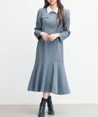 【セゾンドパピヨン/SAISON DE PAPILLON】のドッキングイートンカラーのマーメイドロングワンピース チャコール|ID: prp329100004831517 ipo3291000000035177550