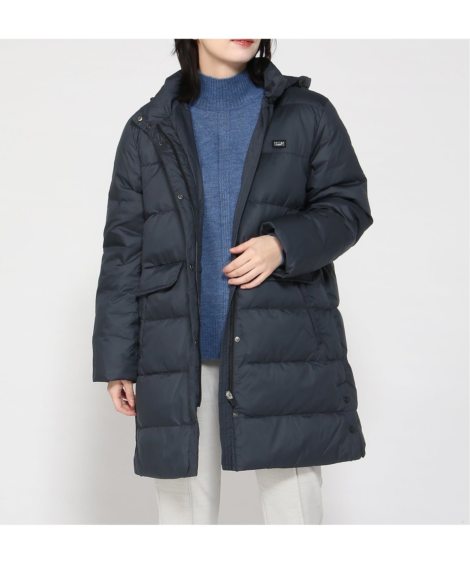 【クロコダイル/CROCODILE】のCROCODILE/ドットボタンデザイン ロング ダウン インテリア・キッズ・メンズ・レディースファッション・服の通販 founy(ファニー) 　ファッション　Fashion　レディースファッション　Fashion for Women　ダウン　Down, Puffer　ドット　Polka Dot, Dot Pattern　ロング　Long, Long-Length　ネイビー|ID: prp329100004831545 ipo3291000000035178014