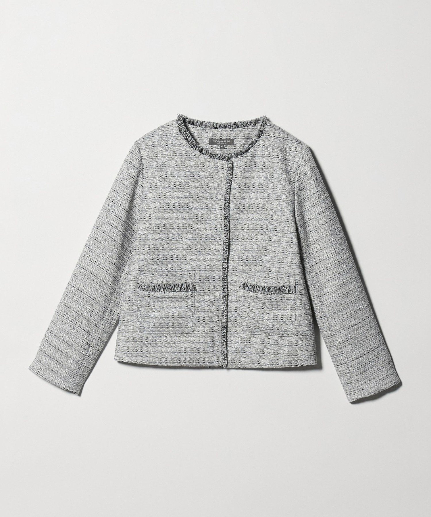 【ユナイテッドアローズ/UNITED ARROWS】のツイードライク フリンジジャケット A DAY IN THE LIFE インテリア・キッズ・メンズ・レディースファッション・服の通販 founy(ファニー) 　ファッション　Fashion　レディースファッション　Fashion for Women　アウター　Coat / Outerwear Collection　レディースジャケット・軽アウター　Jackets　アクセサリー　Fashion Accessories　ジャケット　Jacket, Outerwear　スラックス　Slacks, Dress Pants　スリット　Slit, Slit Detail　ツイード　Twill, Twill Weave　トレンド　Trend, Trending Now　バランス　Balance, Style Balance　パール　Pearl, Pearl Accent　フリンジ　Fringe, Tassel　ブローチ　Brooch, Pin Brooch　ボックス　Boxy, Box Shape　ポケット　Pocket, Pocket Detail　メランジ　Melange, Mixed Yarn　アウトレット　Outlet / Clearance　おすすめ　Recommended / Our Picks　エレガント 上品　Elegant　セレモニー　Ceremony　ビジネス 仕事 通勤　Business / Work / Commuting　LT.GRAY|ID: prp329100004831569 ipo3291000000035178398