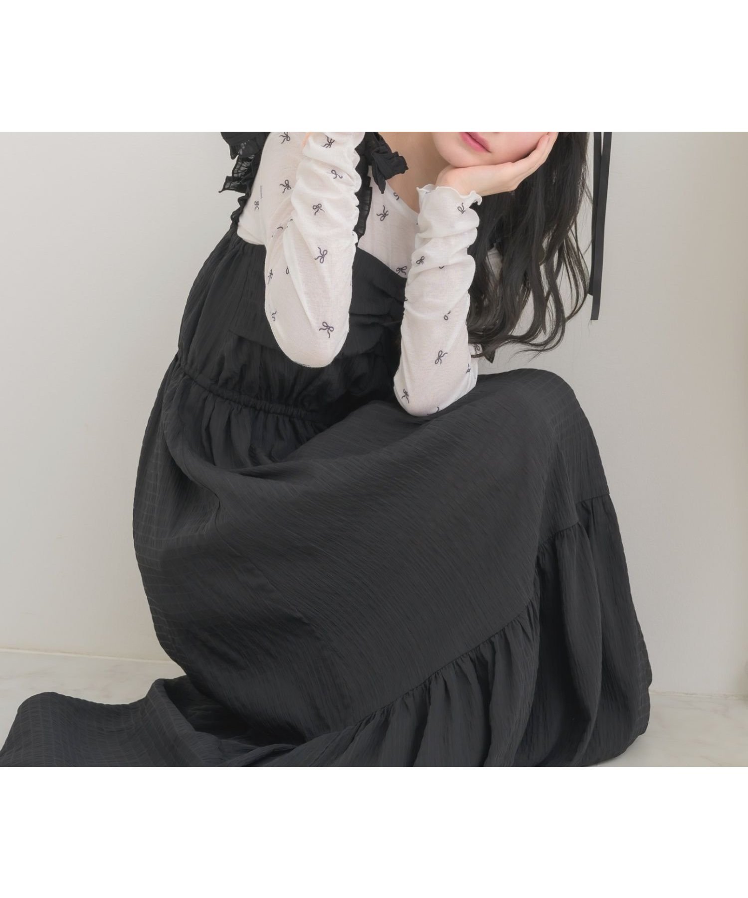 【レトロガール/RETRO GIRL】の肩リボンギャザーOP インテリア・キッズ・メンズ・レディースファッション・服の通販 founy(ファニー) 　ファッション　Fashion　レディースファッション　Fashion for Women　ワンピース　Dresses　ギャザー　Gathered, Ruffled　リボン　Ribbon, Bow　ワンポイント　One Point, Statement Accent　エレガント 上品　Elegant　夏　Summer　春　Spring　S/S・春夏　SS, Spring/Summer, Warm Season　ブラック|ID: prp329100004831575 ipo3291000000035178450