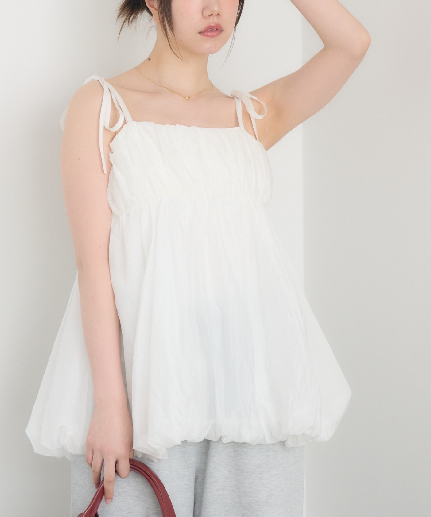 【レトロガール/RETRO GIRL】の肩リボンバルーンミニOP 人気、トレンドファッション・服の通販 founy(ファニー) 　ファッション　Fashion　レディースファッション　Fashion for Women　ワンピース　Dresses　ガーリー　Girly, Feminine Style　キャミソール　Camisole, Spaghetti Strap Top　チェック　Check, Plaid, Tartan　トレンド　Trend, Trending Now　トレーナー　Sweatshirt, Trainer　バルーン　Balloon, Balloon Silhouette　ビスチェ　Bustier, Corset Top　ベーシック　Basic, Essential　リボン　Ribbon, Bow　レース　Lace, Lace Fabric　半袖　Short Sleeve, Half Sleeve　夏　Summer　春　Spring　長袖　Long Sleeve, Full Sleeve　 other-1|ID: prp329100004831583 ipo3291000000035178542