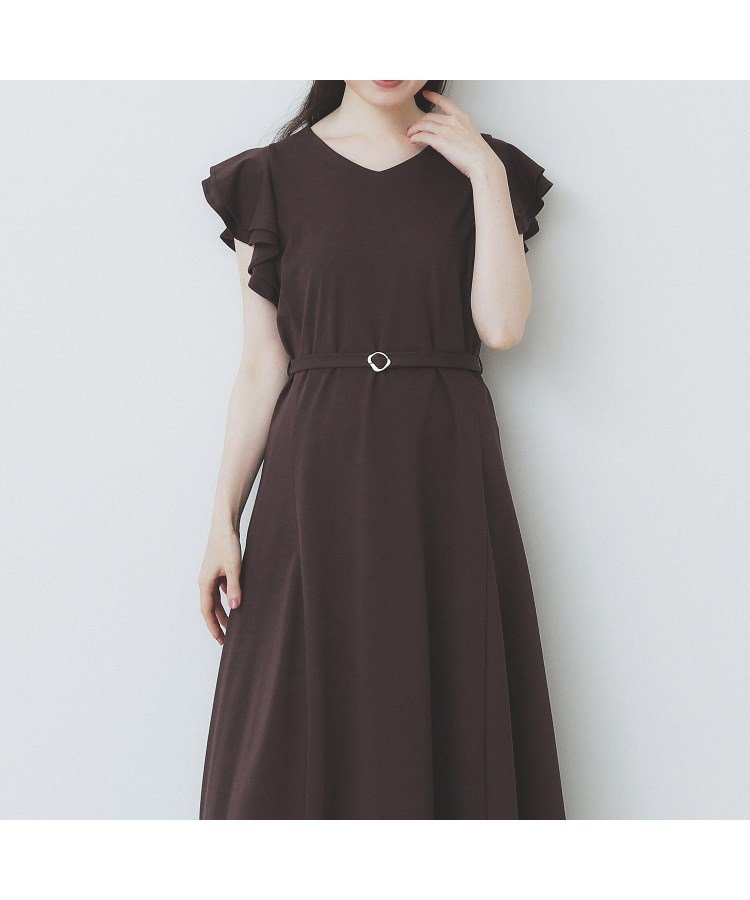 【インデックス/INDEX】の《5色展開/S-LLサイズ》シルケットVネックフレアワンピース【接触冷感/UVケア/洗濯機洗い可】 人気、トレンドファッション・服の通販 founy(ファニー) 　ファッション　Fashion　レディースファッション　Fashion for Women　ワンピース　Dresses　洗える　Machine Washable　シルケット　Silket, Silky Cotton　シンプル　Simple, Minimal　スマート　Smart, Elegant　ダブル　Double, Double-Breasted　デコルテ　Décolleté, Neckline　フェミニン　Feminine, Girly　フォーマル　Formal, Dressy　フレア　Flare, Flared　ポケット　Pocket, Pocket Detail　リラックス　Relax, Relaxed Fit　夏　Summer　エレガント 上品　Elegant　 other-1|ID: prp329100004831589 ipo3291000000035178621