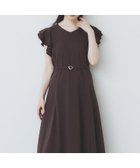 【インデックス/INDEX】の《5色展開/S-LLサイズ》シルケットVネックフレアワンピース【接触冷感/UVケア/洗濯機洗い可】 ブラウン|ID: prp329100004831589 ipo3291000000035178622