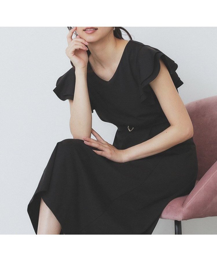 【インデックス/INDEX】の《5色展開/S-LLサイズ》シルケットVネックフレアワンピース【接触冷感/UVケア/洗濯機洗い可】 インテリア・キッズ・メンズ・レディースファッション・服の通販 founy(ファニー) 　ファッション　Fashion　レディースファッション　Fashion for Women　ワンピース　Dresses　洗える　Machine Washable　シルケット　Silket, Silky Cotton　シンプル　Simple, Minimal　スマート　Smart, Elegant　ダブル　Double, Double-Breasted　デコルテ　Décolleté, Neckline　フェミニン　Feminine, Girly　フォーマル　Formal, Dressy　フレア　Flare, Flared　ポケット　Pocket, Pocket Detail　リラックス　Relax, Relaxed Fit　夏　Summer　エレガント 上品　Elegant　ブラック|ID: prp329100004831589 ipo3291000000035178626