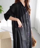 【アンドミー/andme】のバンドカラー フレア 長袖 シャツ ワンピース ブラック|ID: prp329100004831591 ipo3291000000035178633