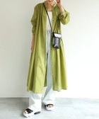 【アンドミー/andme】のバンドカラー フレア 長袖 シャツ ワンピース ライトグリーン|ID: prp329100004831591 ipo3291000000035178642