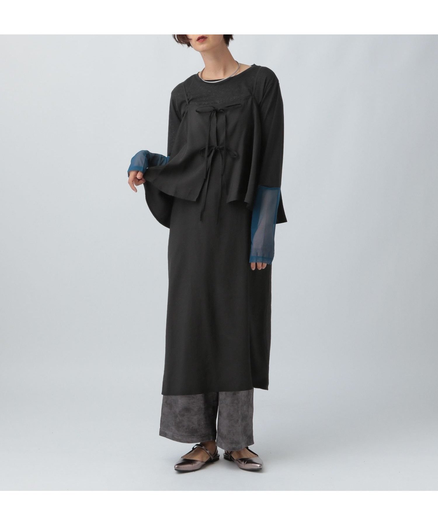 【レプシィム ローリーズファーム/LEPSIM LOWRYS FARM】のレイヤードライクキャミワンピース インテリア・キッズ・メンズ・レディースファッション・服の通販 founy(ファニー) 　ファッション　Fashion　レディースファッション　Fashion for Women　ワンピース　Dresses　キャミソールワンピース　Camisole Dresses　おすすめ　Recommended / Our Picks　インナー　Innerwear　キャミワンピース　Cami Dress, Slip Dress　ノースリーブ　Sleeveless, No-Sleeve　フロント　Front, Front Design　リボン　Ribbon, Bow　半袖　Short Sleeve, Half Sleeve　ブラック09|ID: prp329100004831598 ipo3291000000035178755