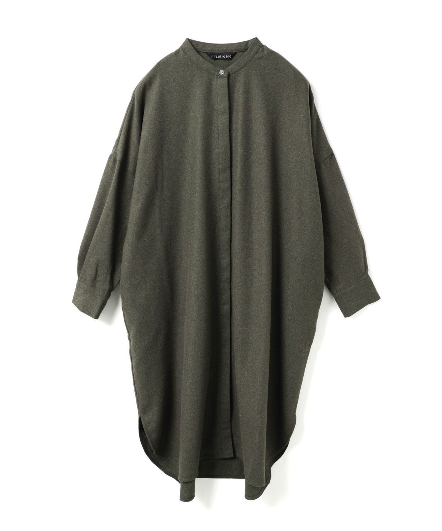 【マーコート/MARcourt】のmizuiro ind ウールブレンドスタンドカラーシャツワンピース インテリア・キッズ・メンズ・レディースファッション・服の通販 founy(ファニー) 　ファッション　Fashion　レディースファッション　Fashion for Women　ワンピース　Dresses　シャツワンピース / 1枚で着映えコーデ　Shirt Dresses　ウォーム　Warm Fabric　スリット　Slit, Slit Detail　セットアップ　Set-Up, Coordinated Outfit　ベーシック　Basic, Essential　ポケット　Pocket, Pocket Detail　無地　Plain, Solid Color　長袖　Long Sleeve, Full Sleeve　ブラウン|ID: prp329100004831613 ipo3291000000035178944