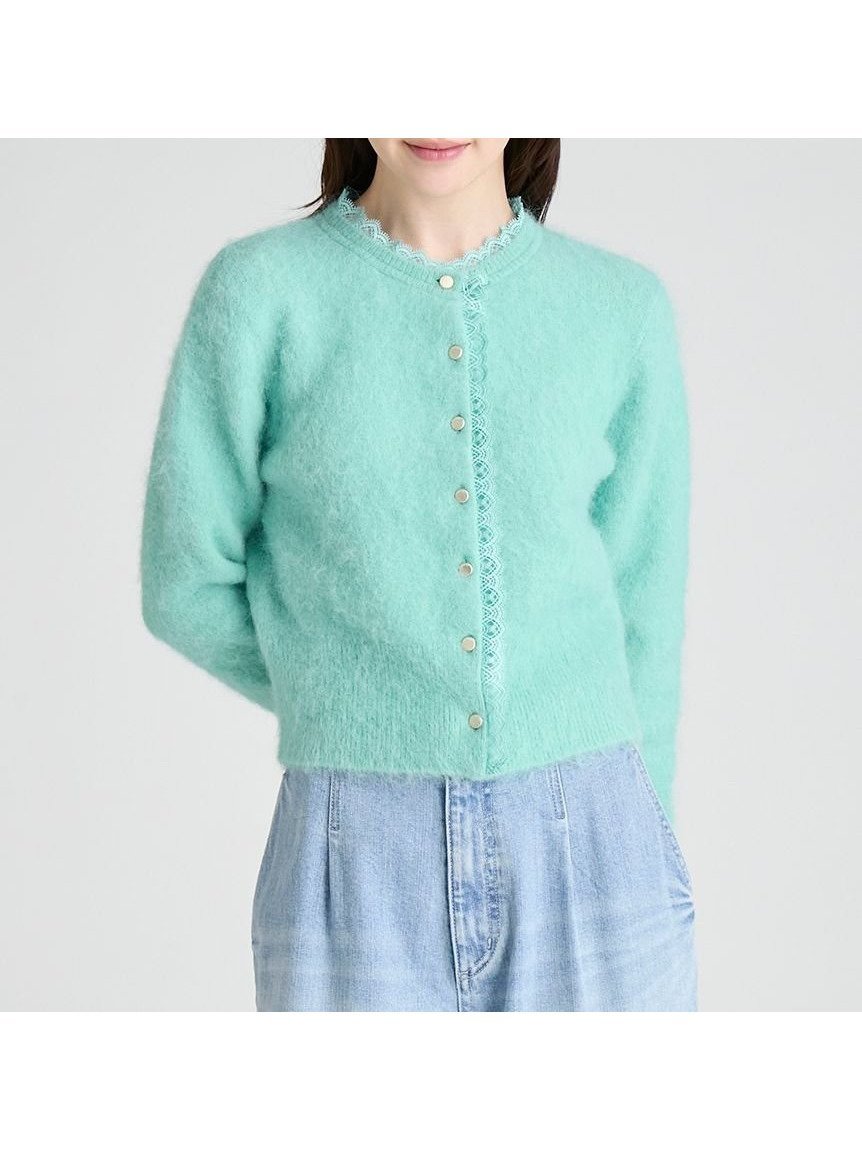 【セルフォード/CELFORD】のレーストリミングニットカーディガン インテリア・キッズ・メンズ・レディースファッション・服の通販 founy(ファニー) 　ファッション　Fashion　レディースファッション　Fashion for Women　トップス・カットソー　Cut & Sew Tops　ニット　Knit Tops & Sweaters　カーディガン・羽織り　Layered Style Cardigans　おすすめ　Recommended / Our Picks　カーディガン　Cardigan, Knitwear　スマート　Smart, Elegant　ダウン　Down, Puffer　トリミング　Trimming, Decorative Edge　バランス　Balance, Style Balance　フロント　Front, Front Design　メタル　Metal, Metal Parts　レース　Lace, Lace Fabric　エレガント 上品　Elegant　MNT[021]|ID: prp329100004831667 ipo3291000000035179634