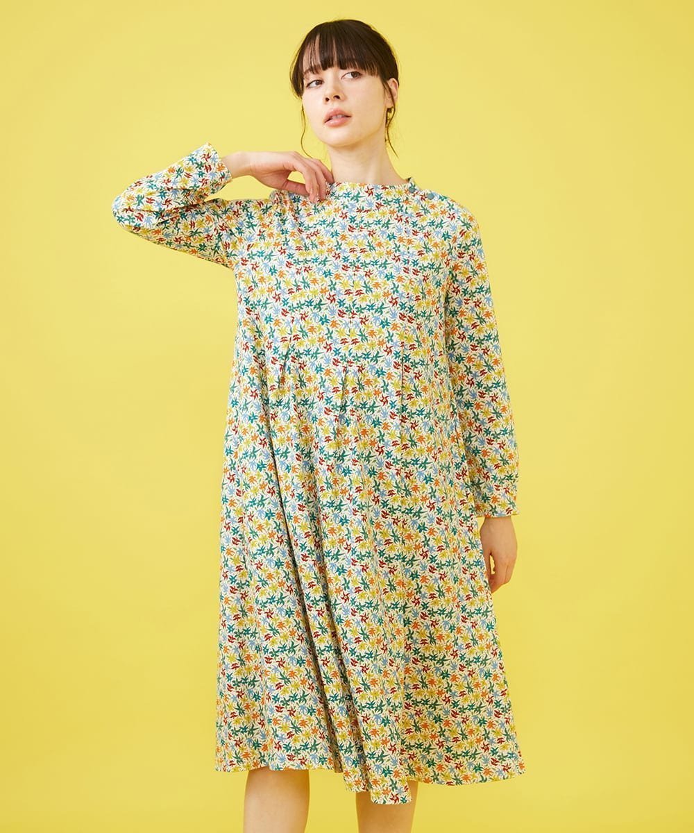 【ホコモモラ/Jocomomola】のAmarillo limon フラワープリントワンピース 人気、トレンドファッション・服の通販 founy(ファニー) 　ファッション　Fashion　レディースファッション　Fashion for Women　ワンピース　Dresses　イエロー　Yellow　カットソー　Cut and Sewn Top　カラフル　Colorful Design　カーディガン　Cardigan, Knitwear　ジャケット　Jacket, Outerwear　フラワー　Flower, Floral　プリント　Print, Printed Pattern　ポケット　Pocket, Pocket Detail　リラックス　Relax, Relaxed Fit　エレガント 上品　Elegant　 other-1|ID: prp329100004831668 ipo3291000000035179633