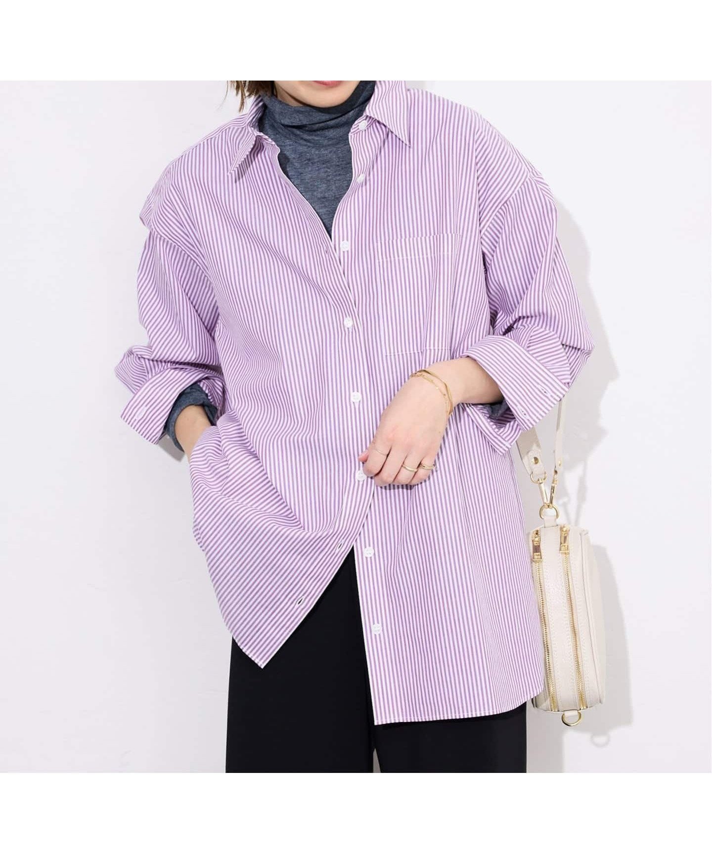 【スローブ イエナ/SLOBE IENA】の《追加》コットンブロードベーシックシャツ インテリア・キッズ・メンズ・レディースファッション・服の通販 founy(ファニー) 　ファッション　Fashion　レディースファッション　Fashion for Women　トップス・カットソー　Cut & Sew Tops　シャツ・ブラウス・オフィスカジュアル　Elegant Blouses & Button-Ups　2025年　2025　2025-2026秋冬・A/W　Autumn/Winter 2025–26 AW25–26　インナー　Innerwear　スウェット / スエット　Sweatshirt, Sweatwear　パープル　Purple, Violet　ブロード　Broadcloth, Fine Cotton　ベーシック　Basic, Essential　ポケット　Pocket, Pocket Detail　ワンポイント　One Point, Statement Accent　パープル|ID: prp329100004831671 ipo3291000000035179653