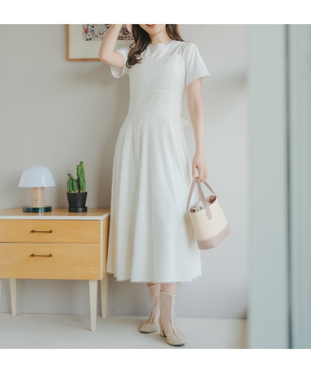 【ウィルセレクション/WILLSELECTION】のフリンジキャミワンピース インテリア・キッズ・メンズ・レディースファッション・服の通販 founy(ファニー) 　ファッション　Fashion　レディースファッション　Fashion for Women　ワンピース　Dresses　キャミソールワンピース　Camisole Dresses　キャミワンピース　Cami Dress, Slip Dress　シャーリング　Shirring, Ruched　スウィート　Sweet, Cute Style　リボン　Ribbon, Bow　エレガント 上品　Elegant　切替　Switching, Contrast Panel　オフ|ID: prp329100004831685 ipo3291000000035179883