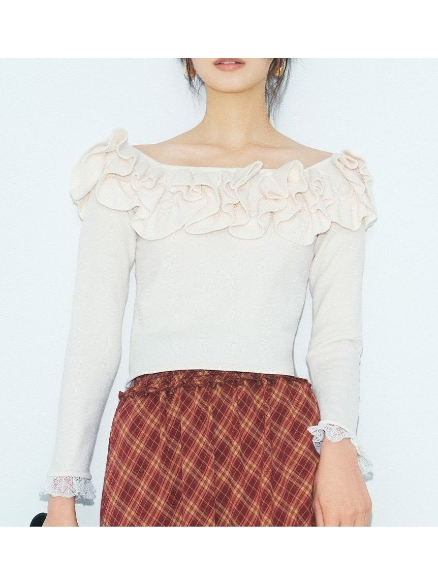 【リリーブラウン/Lily Brown】のモールフリルニットトップス 人気、トレンドファッション・服の通販 founy(ファニー) 雑誌掲載アイテム Magazine Picks & Fashion Features ファッション雑誌 Fashion Magazines スウィート Sweet キャンキャン CanCam ファッション Fashion レディースファッション Fashion for Women トップス・カットソー Cut & Sew Tops ニット Knit Tops & Sweaters 11月号 November Issue 12月号 December Issue スマート Smart, Elegant デコルテ Décolleté, Neckline ドッキング Docking, Mixed Material フェミニン Feminine, Girly フリル Frill, Ruffle フロント Front, Front Design レース Lace, Lace Fabric 雑誌 Magazine, Fashion Magazine other-1|ID: prp329100004831686 ipo3291000000035179905