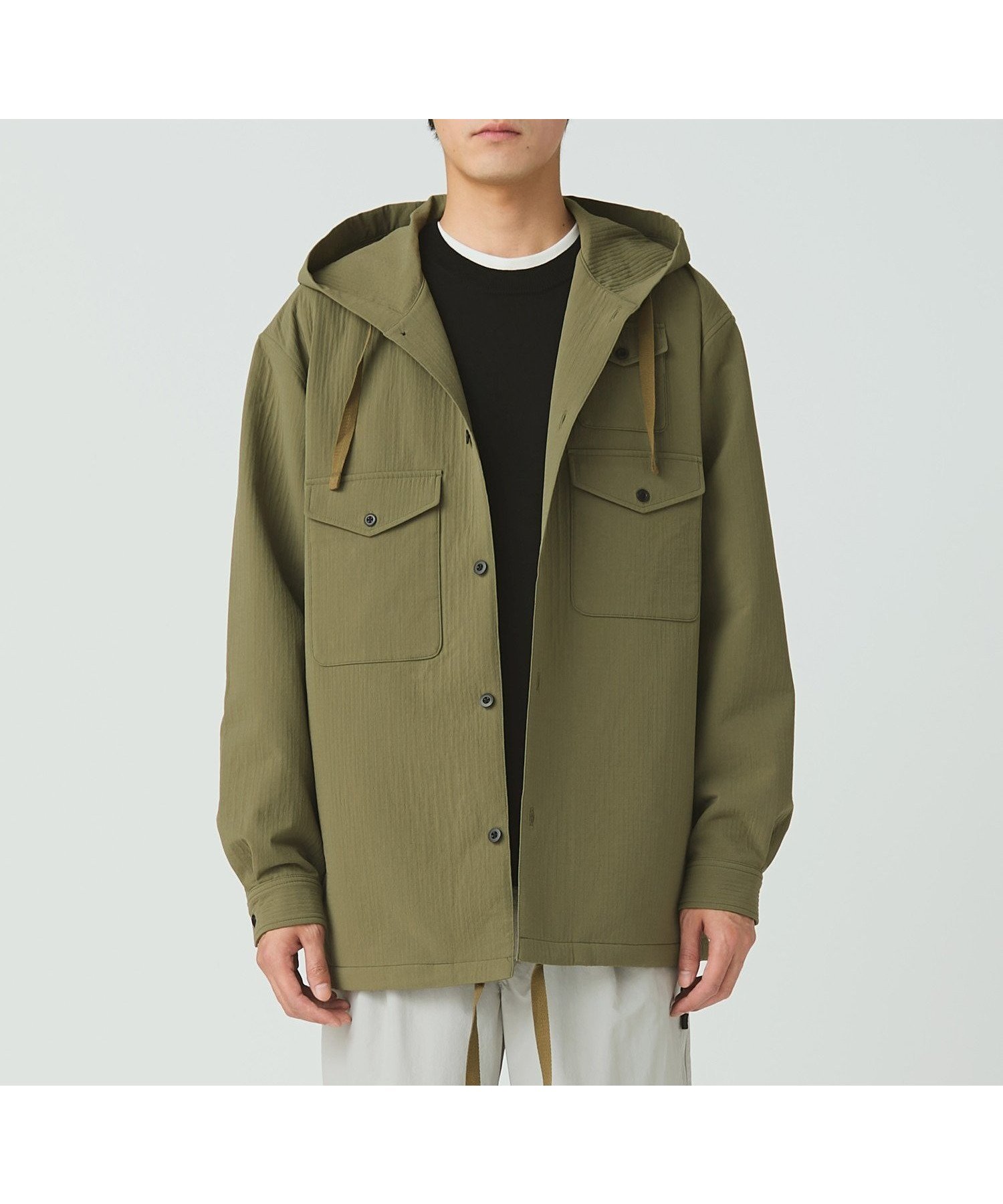 【スノーピーク/SNOW PEAK】のEasy Cloth Hooded Shirt インテリア・キッズ・メンズ・レディースファッション・服の通販 founy(ファニー) 　ファッション　Fashion　レディースファッション　Fashion for Women　トップス・カットソー　Cut & Sew Tops　シャツ・ブラウス・オフィスカジュアル　Elegant Blouses & Button-Ups　アシンメトリー　Asymmetrical Style　インナー　Innerwear　軽量　Lightweight, Ultra Light　ストレッチ　Stretch, Stretchy Fabric　スマート　Smart, Elegant　ドローコード　Drawcord, Drawstring Cord　パッチ　Patch, Appliqué　フラップ　Flap, Flap Pocket　フロント　Front, Front Design　ポケット　Pocket, Pocket Detail　ミリタリー　Military, Army Style　A/W・秋冬　Autumn/Winter　冬　Winter / This Winter　2025年　2025　2025-2026秋冬・A/W　Autumn/Winter 2025–26 AW25–26　OLIVE|ID: prp329100004831689 ipo3291000000035179936