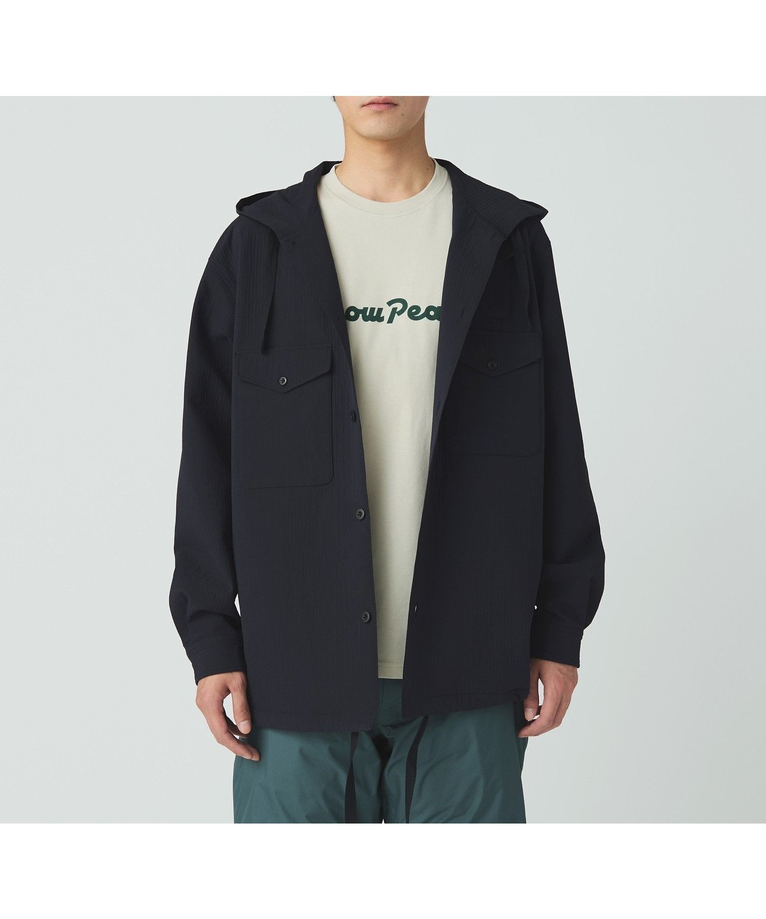 【スノーピーク/SNOW PEAK】のEasy Cloth Hooded Shirt インテリア・キッズ・メンズ・レディースファッション・服の通販 founy(ファニー) 　ファッション　Fashion　レディースファッション　Fashion for Women　トップス・カットソー　Cut & Sew Tops　シャツ・ブラウス・オフィスカジュアル　Elegant Blouses & Button-Ups　アシンメトリー　Asymmetrical Style　インナー　Innerwear　軽量　Lightweight, Ultra Light　ストレッチ　Stretch, Stretchy Fabric　スマート　Smart, Elegant　ドローコード　Drawcord, Drawstring Cord　パッチ　Patch, Appliqué　フラップ　Flap, Flap Pocket　フロント　Front, Front Design　ポケット　Pocket, Pocket Detail　ミリタリー　Military, Army Style　A/W・秋冬　Autumn/Winter　冬　Winter / This Winter　2025年　2025　2025-2026秋冬・A/W　Autumn/Winter 2025–26 AW25–26　DARK NAVY|ID: prp329100004831689 ipo3291000000035179937