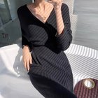 【メゾンドラティール/maison de LATIR】のニットワンピ きれいめ 女性らしい ウエスト切り替え ブラック|ID: prp329100004831719 ipo3291000000035180262