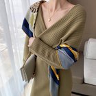 【メゾンドラティール/maison de LATIR】のニットワンピ きれいめ 女性らしい ウエスト切り替え カーキー|ID: prp329100004831719 ipo3291000000035180263