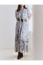 【リエンダ/rienda】のフロントロングフリルマルチパターンワンピース 柄BLU5|ID: prp329100004831727 ipo3291000000035180451