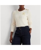 【ラルフローレン/RALPH LAUREN】のボタントリム ケーブルニット コットン セーター 人気、トレンドファッション・服の通販 founy(ファニー) ファッション Fashion レディースファッション Fashion for Women トップス・カットソー Cut & Sew Tops ニット Knit Tops & Sweaters クラシック Classic, Timeless Style スリム Slim, Slim Fit セーター Sweater, Knitwear 長袖 Long Sleeve, Full Sleeve フィット Fit, Slim Fit thumbnail 101ナチュラル|ID: prp329100004831733 ipo3291000000035180603