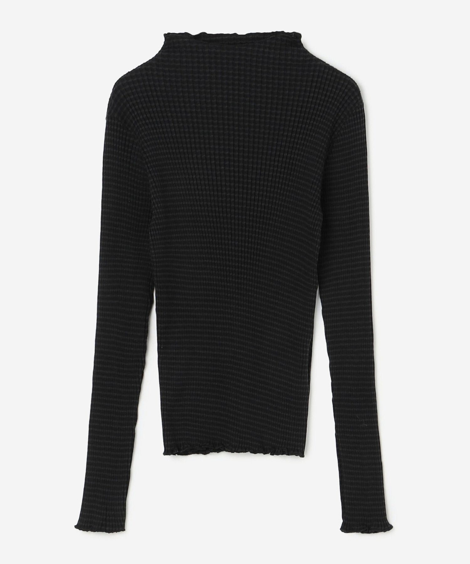 【ビショップ/Bshop】のコットンランダムリブ ボトルネック長袖Tシャツ WOMEN インテリア・キッズ・メンズ・レディースファッション・服の通販 founy(ファニー) 　ファッション　Fashion　レディースファッション　Fashion for Women　トップス・カットソー　Cut & Sew Tops　シャツ・ブラウス・オフィスカジュアル　Elegant Blouses & Button-Ups　ロングTシャツ・Tシャツ　Longline T-Shirts & Tees　フランス　France, French　ボトルネック　Bottle Neck, Mock Neck　ボーダー　Border, Stripe　リアル　Real, Realistic　長袖　Long Sleeve, Full Sleeve　GREY系1|ID: prp329100004831783 ipo3291000000035181386