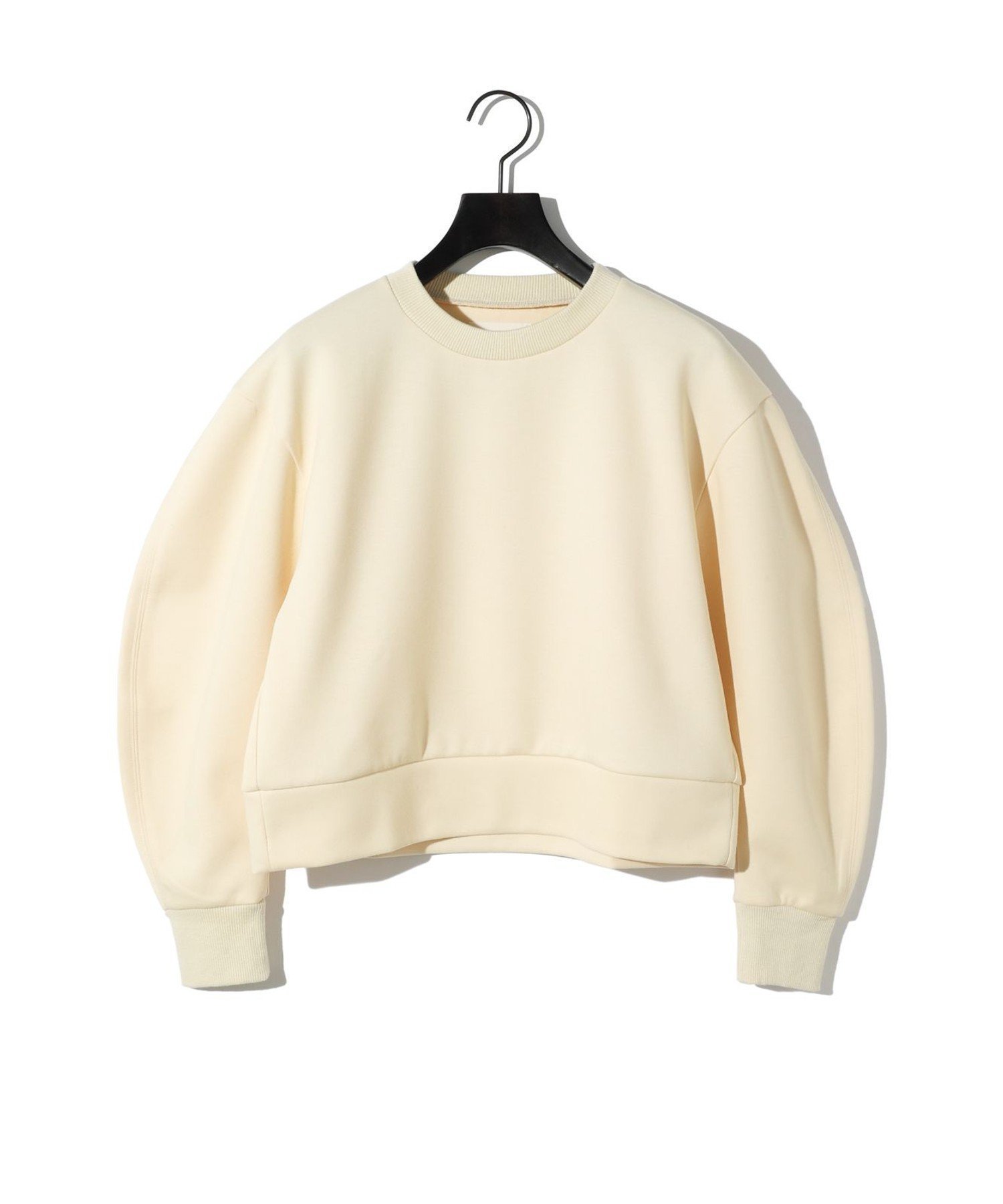 【マーコート/MARcourt】のMIDIUMISOLID for Ladies カーブスリーブダブルニットプルオーバー インテリア・キッズ・メンズ・レディースファッション・服の通販 founy(ファニー) 　ファッション　Fashion　レディースファッション　Fashion for Women　トップス・カットソー　Cut & Sew Tops　ニット　Knit Tops & Sweaters　カジュアルプルオーバー・ニットトップス　Pullovers & Knit Tops / Casual Pullovers　カットソー　Cut and Sewn Top　コンパクト　Compact, Small Size　ショート　Short, Short Length　デニム　Denim, Jeans Material　バランス　Balance, Style Balance　ボトム　Bottoms, Lower Wear　ポケット　Pocket, Pocket Detail　ワイド　Wide, Wide Fit　春　Spring　無地　Plain, Solid Color　長袖　Long Sleeve, Full Sleeve　アイボリー|ID: prp329100004831786 ipo3291000000035181418