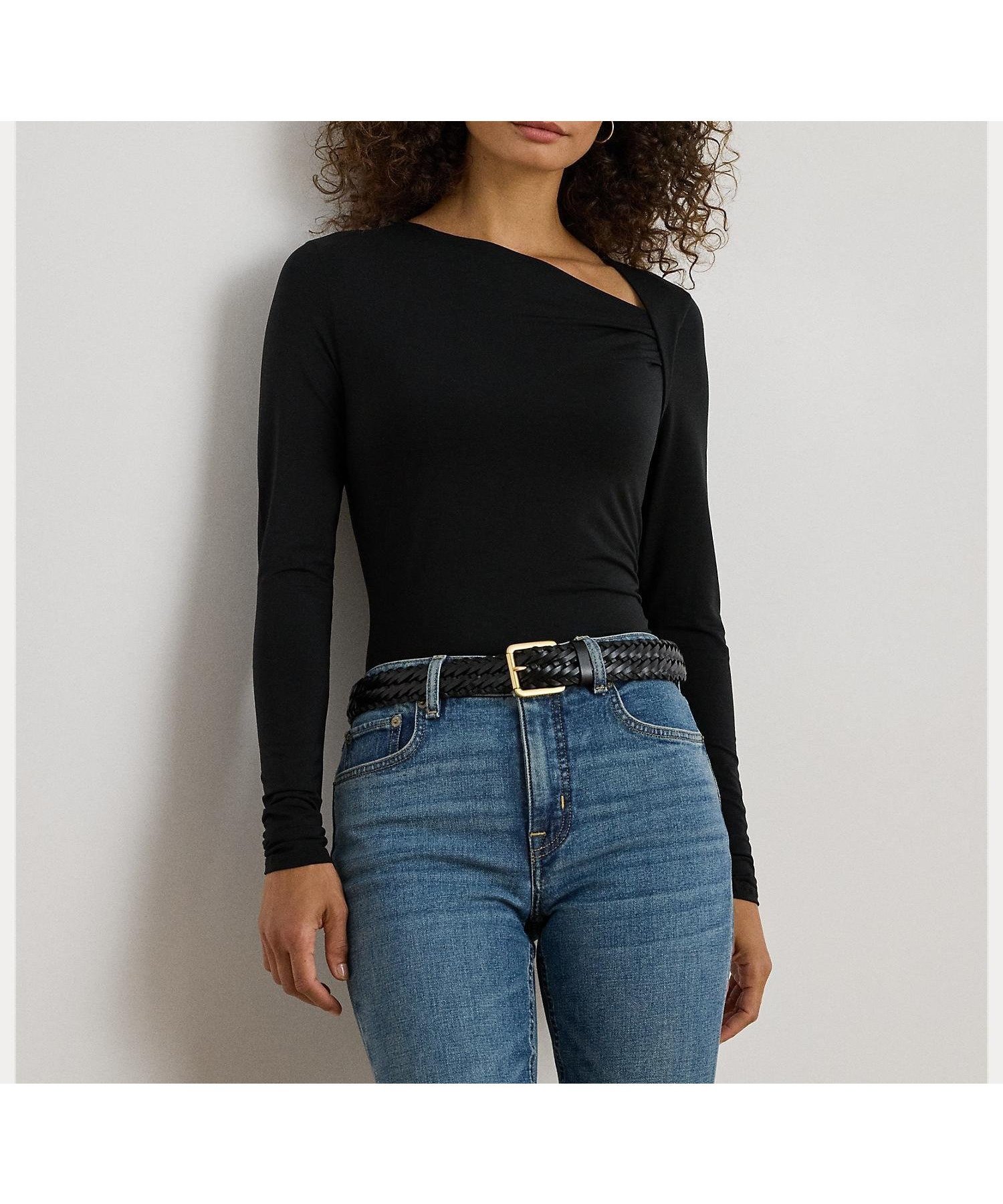 【ラルフローレン/RALPH LAUREN】のストレッチ ジャージー アシンメトリカル トップス インテリア・キッズ・メンズ・レディースファッション・服の通販 founy(ファニー) 　ファッション　Fashion　レディースファッション　Fashion for Women　トップス・カットソー　Cut & Sew Tops　アシンメトリー　Asymmetrical Style　エレガント 上品　Elegant　ギャザー　Gathered, Ruffled　シャーリング　Shirring, Ruched　ストレッチ　Stretch, Stretchy Fabric　スリム　Slim, Slim Fit　フィット　Fit, Slim Fit　プリーツ　Pleats, Pleated　長袖　Long Sleeve, Full Sleeve　001ブラック|ID: prp329100004831788 ipo3291000000035181428