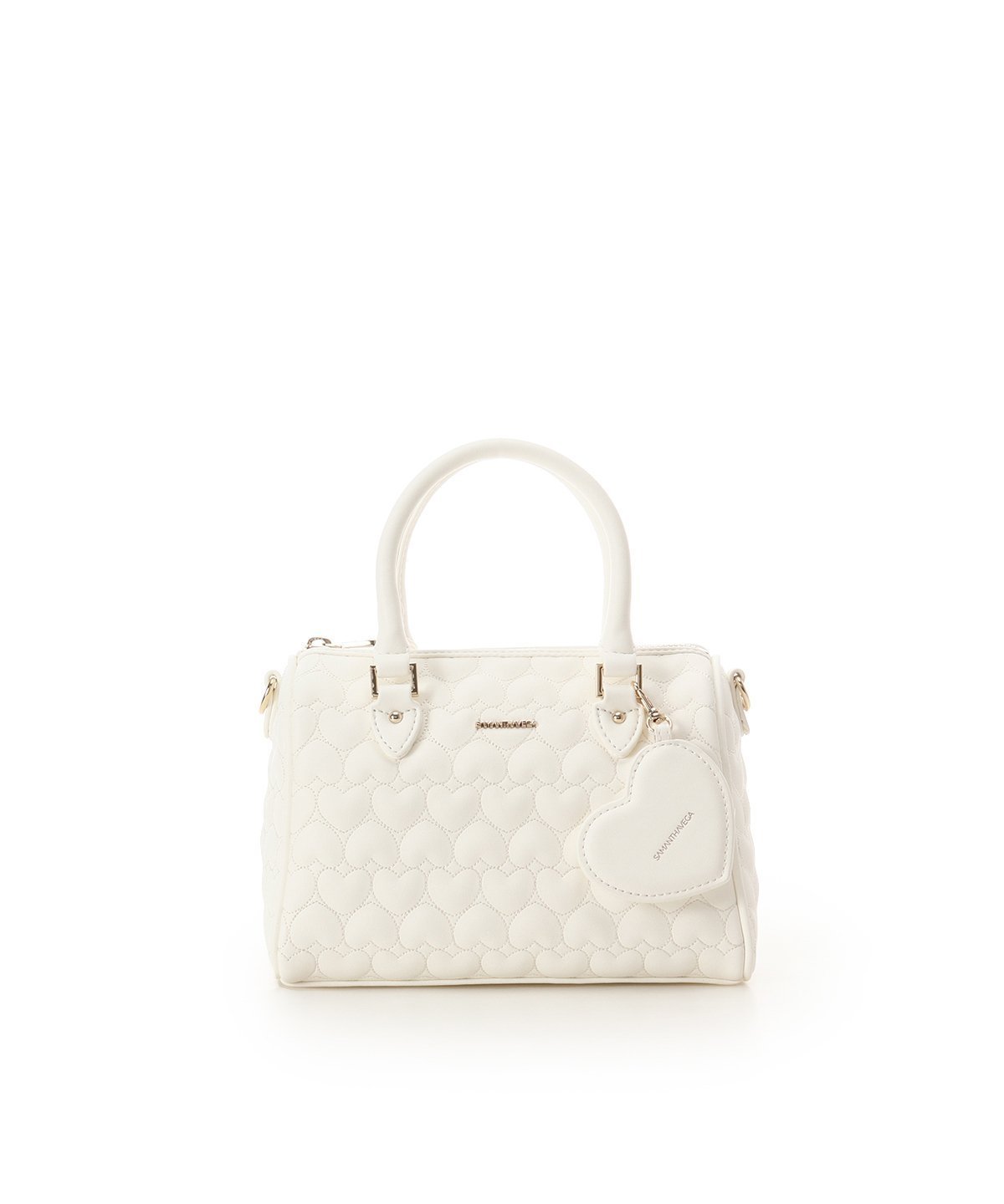 【サマンサ ベガ/SamanthaVega】のエターナルハートキルトボストンバッグ インテリア・キッズ・メンズ・レディースファッション・服の通販 founy(ファニー) 　ファッション　Fashion　レディースファッション　Fashion for Women　バッグ　Bags　キルティング　Quilted, Quilting　キルト　Quilt, Quilted Fabric　コレクション　Collection, Seasonal Line　ショルダー　Shoulder, Shoulder Strap　スマホショルダーバッグ　Smartphone Shoulder Bag　トレンド　Trend, Trending Now　ボストン　Boston　ポケット　Pocket, Pocket Detail　財布　Wallet, Purse　ホワイト|ID: prp329100004831798 ipo3291000000035181545