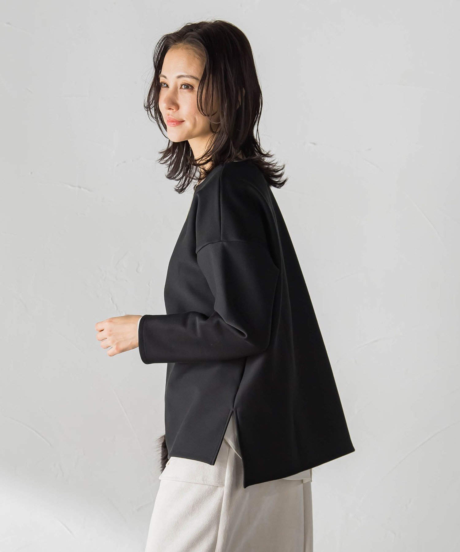 【ロートレ アモン/LAUTRE AMONT】の【WEB限定】裏毛布クルーネックプルオーバー≪毛玉防止・ストレッチ≫ インテリア・キッズ・メンズ・レディースファッション・服の通販 founy(ファニー) ファッション Fashion レディースファッション Fashion for Women トップス・カットソー Cut & Sew Tops カジュアルプルオーバー・ニットトップス Pullovers & Knit Tops / Casual Pullovers 秋 Autumn スウェット / スエット Sweatshirt, Sweatwear スカーフ Scarf, Neckwear ストレッチ Stretch, Stretchy Fabric デニム Denim, Jeans Material ネックレス Necklace, Pendant Necklace バランス Balance, Style Balance ロング Long, Long-Length 冬 Winter / This Winter A/W・秋冬 Autumn/Winter 旅行 Travel エレガント 上品 Elegant ビジネス 仕事 通勤 Business / Work / Commuting 2025年 2025 2025-2026秋冬・A/W Autumn/Winter 2025–26 AW25–26 ブラック|ID: prp329100004831811 ipo3291000000035181675