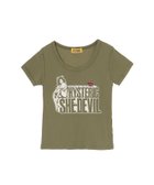 【ヒステリックグラマー/HYSTERIC GLAMOUR】のSHE DEVIL HEART刺繍 チビTシャツ 人気、トレンドファッション・服の通販 founy(ファニー) ファッション Fashion レディースファッション Fashion for Women トップス・カットソー Cut & Sew Tops シャツ・ブラウス・オフィスカジュアル Elegant Blouses & Button-Ups ロングTシャツ・Tシャツ Longline T-Shirts & Tees グラフィック Graphic, Graphic Design プリント Print, Printed Pattern リボン Ribbon, Bow thumbnail カーキ|ID: prp329100004831820 ipo3291000000035181763