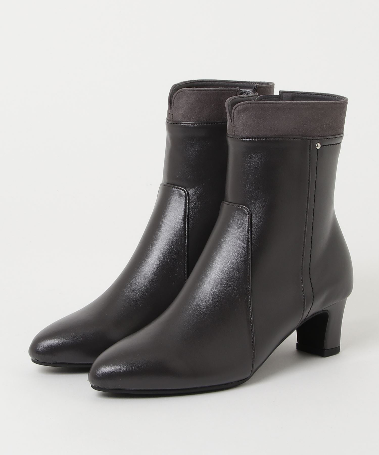 【アルテミス バイ ダイアナ/artemis by DIANA】の素材コンビ ショートブーツ インテリア・キッズ・メンズ・レディースファッション・服の通販 founy(ファニー) 　ファッション　Fashion　レディースファッション　Fashion for Women　クッション　Cushion, Throw Pillow　コンビ　Combo, Combination Style　抗菌　Antibacterial, Bacteria-Resistant　ショート　Short, Short Length　シンプル　Simple, Minimal　スタンダード　Standard, Basic　メタル　Metal, Metal Parts　A/W・秋冬　Autumn/Winter　再入荷　Restock / Back in Stock　グレー人工スムース*|ID: prp329100004831843 ipo3291000000035182026